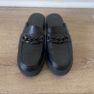 Vegan Leather Loafer Mules